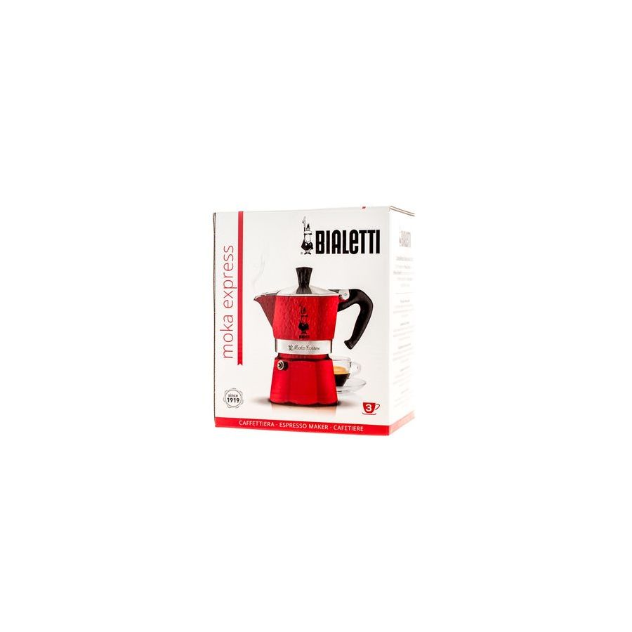 Bialetti Moka Express 3 moka konvice červená