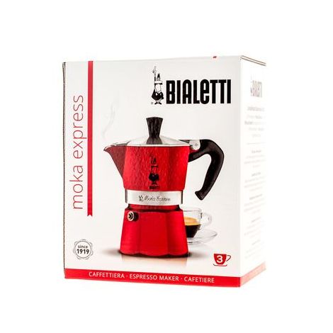 Bialetti Moka Express 3 mocha teapot red