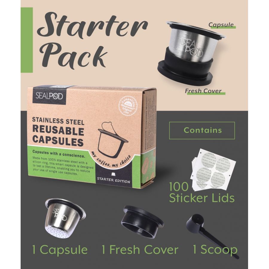 Capsule Sealpod - refillable, stainless steel