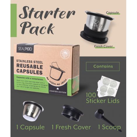 Capsule Sealpod - refillable, stainless steel