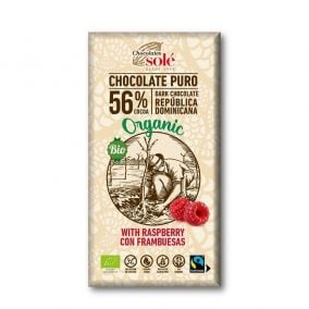Chocolates Solé - 56% organic chocolate with raspberries