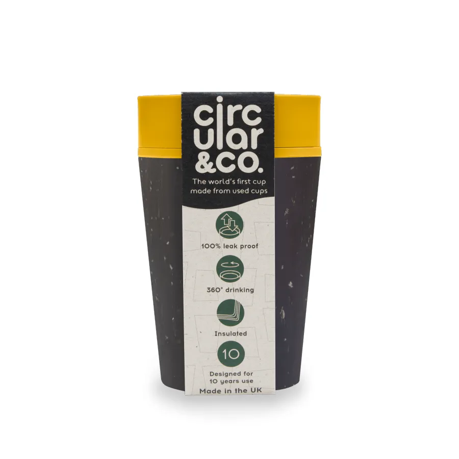 Téglik Circular Cup (rCup) Black and Mustard 227ml