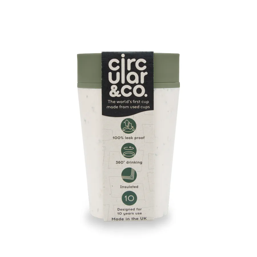 Téglik Circular Cup (rCup) Cream and Green 227ml
