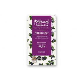 Míšina čokoláda mléčná s českými borůvkami 58,5 %