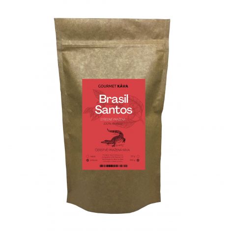Brazília: Santos, zrnková káva arabica STREDNE PRAŽENÁ