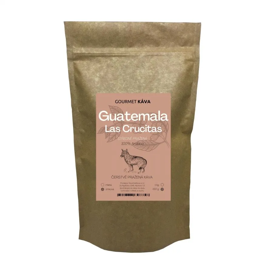 Guatemala Crucitas, STREDNE PRAŽENÁ, zrnková káva arabica