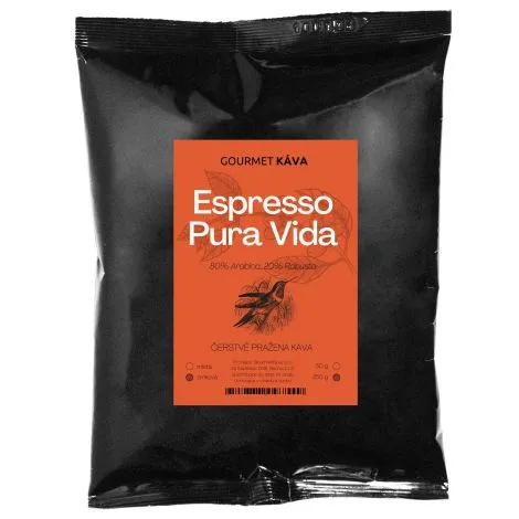 Espresso směs Pura Vida, zrnková káva