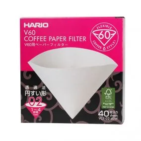 Papírové filtry Hario V60-02 40 ks, bílé (VCF-02-40W)