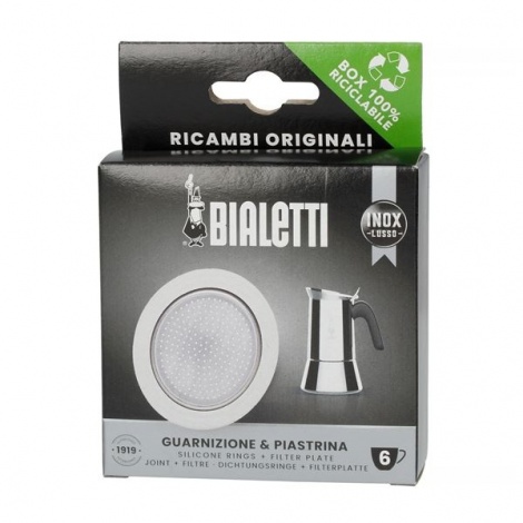 Seal Bialetti stainless steel coffee maker 6 cups