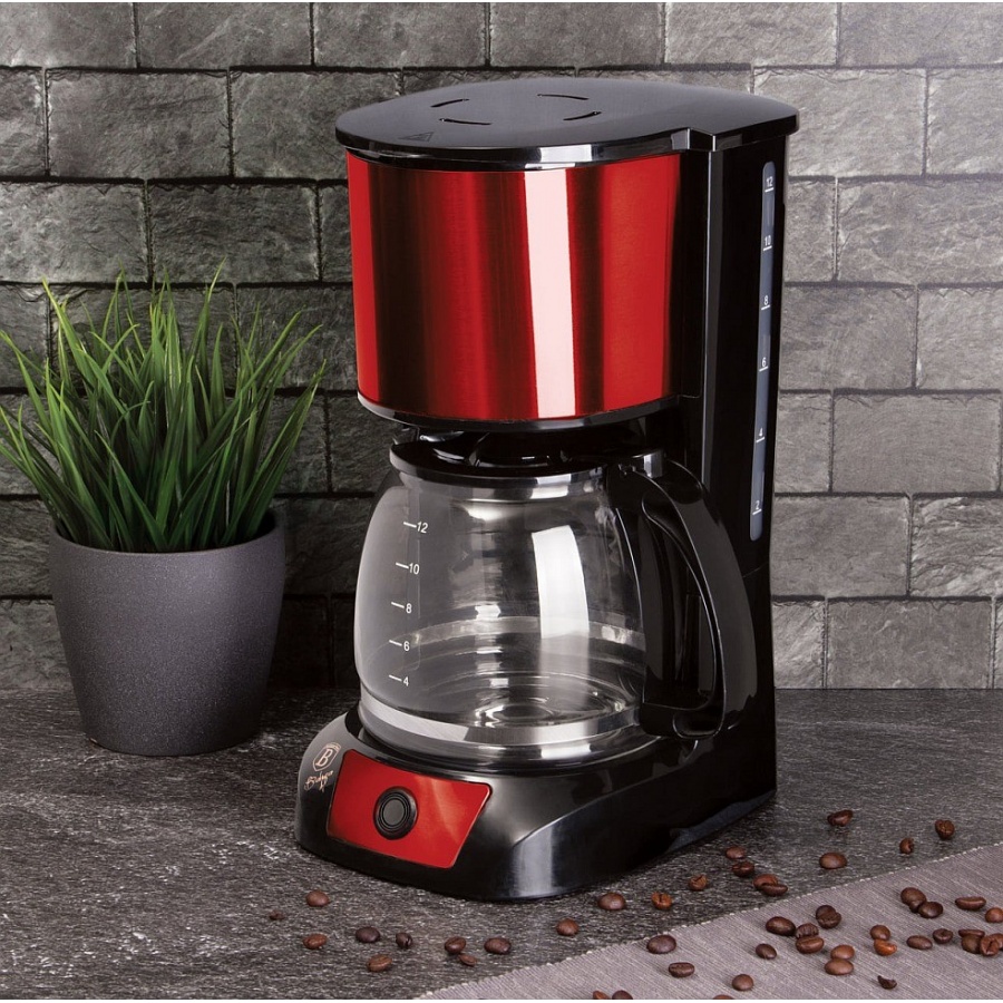 Coffee maker electric drip coffee maker Burgundy Metallic Line