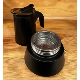 Kaffia Black 4 Cup Moka Pot - Black