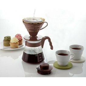 Pour over kit Hario V60 brown (VCSD-02CBR) 2