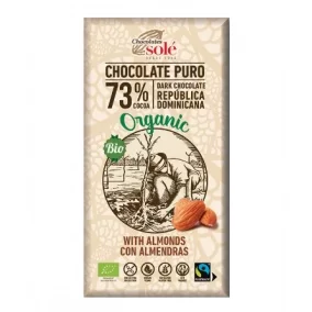 Chocolates Solé - 73% Organic dark chocolate with almonds 150g