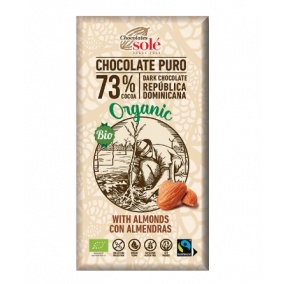 Czekoladki Solé - 73% organiczna ciemna czekolada z migdałami 150g