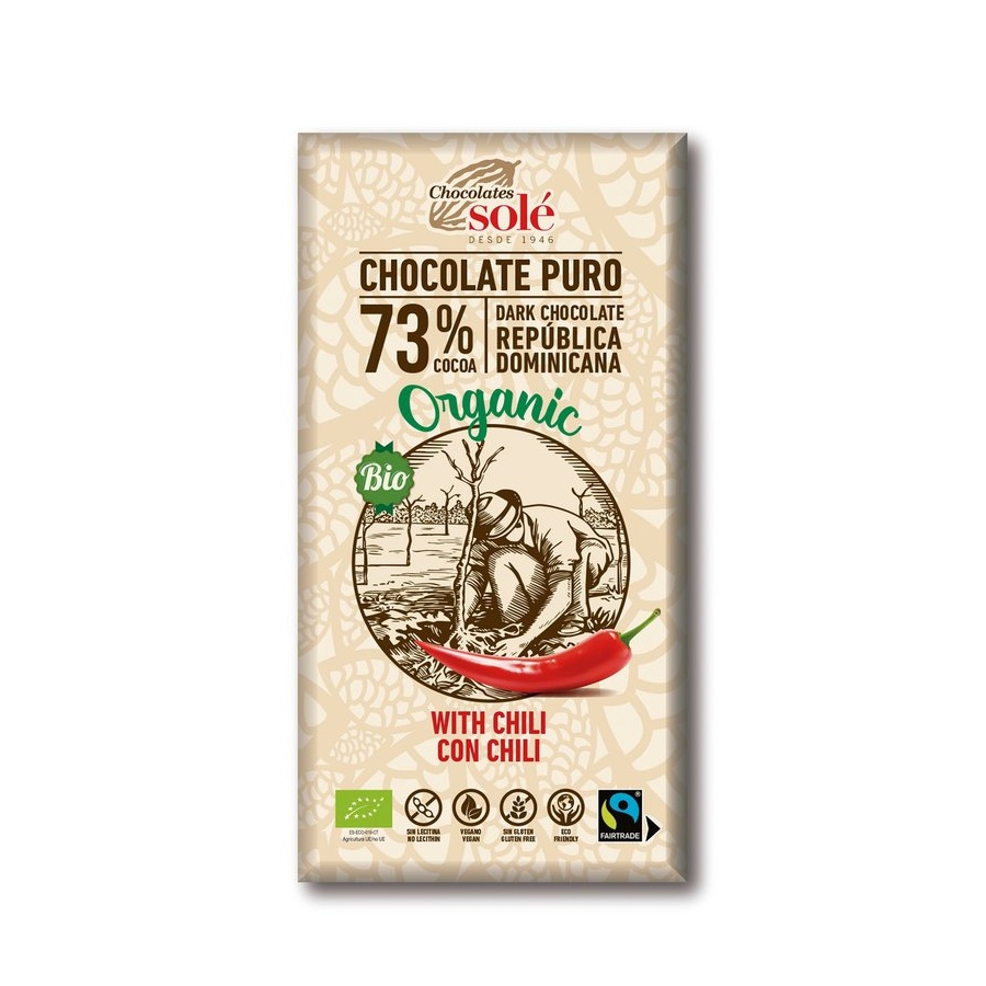 Chocolates Solé - 73% organic chocolate with chilli