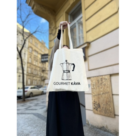 Plátěná taška - moka konvička