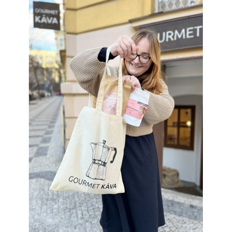 Canvas bag - mocha teapot