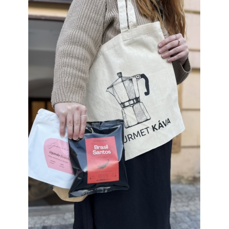 Canvas bag - mocha teapot