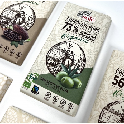 Chocolates Solé - 73% organiczna czekolada z oliwą z oliwek