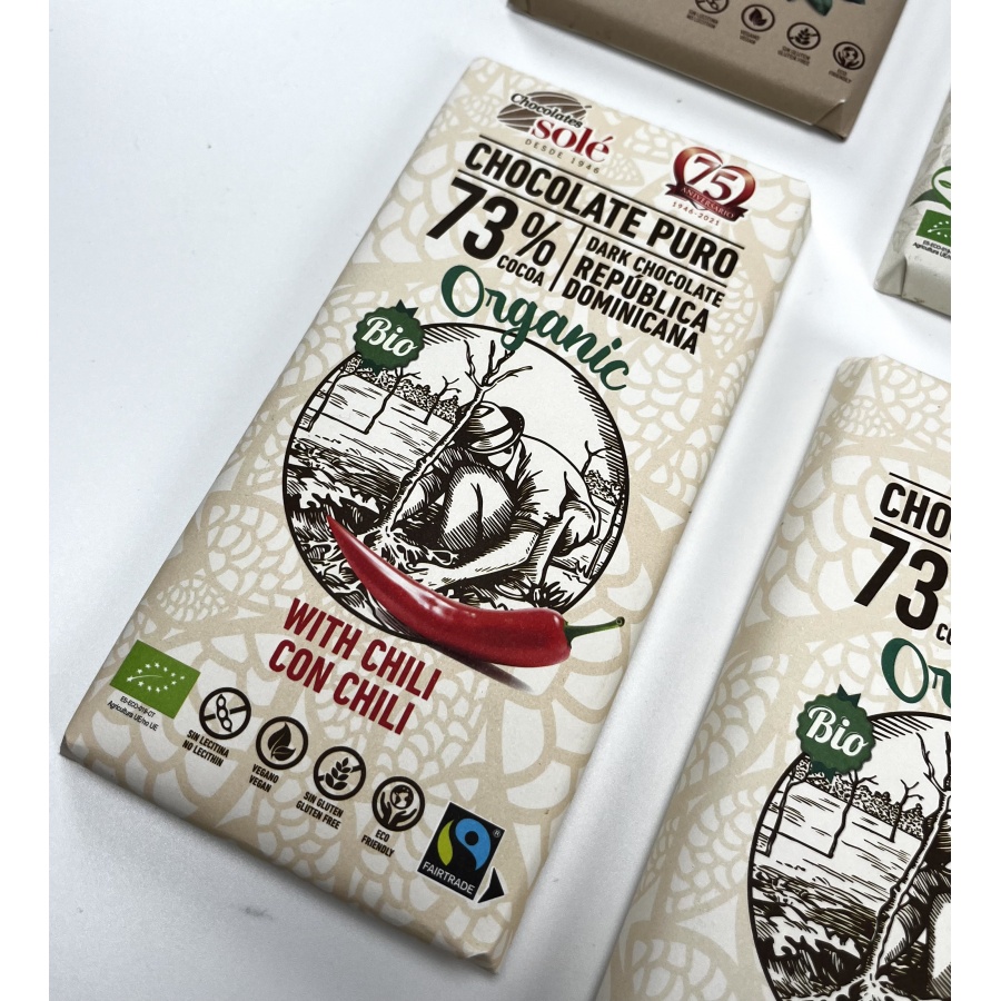 Chocolates Solé - 73% bio čokoláda s chilli