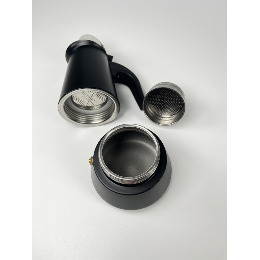 Kaffia Black 4 Cup Moka Pot - Black