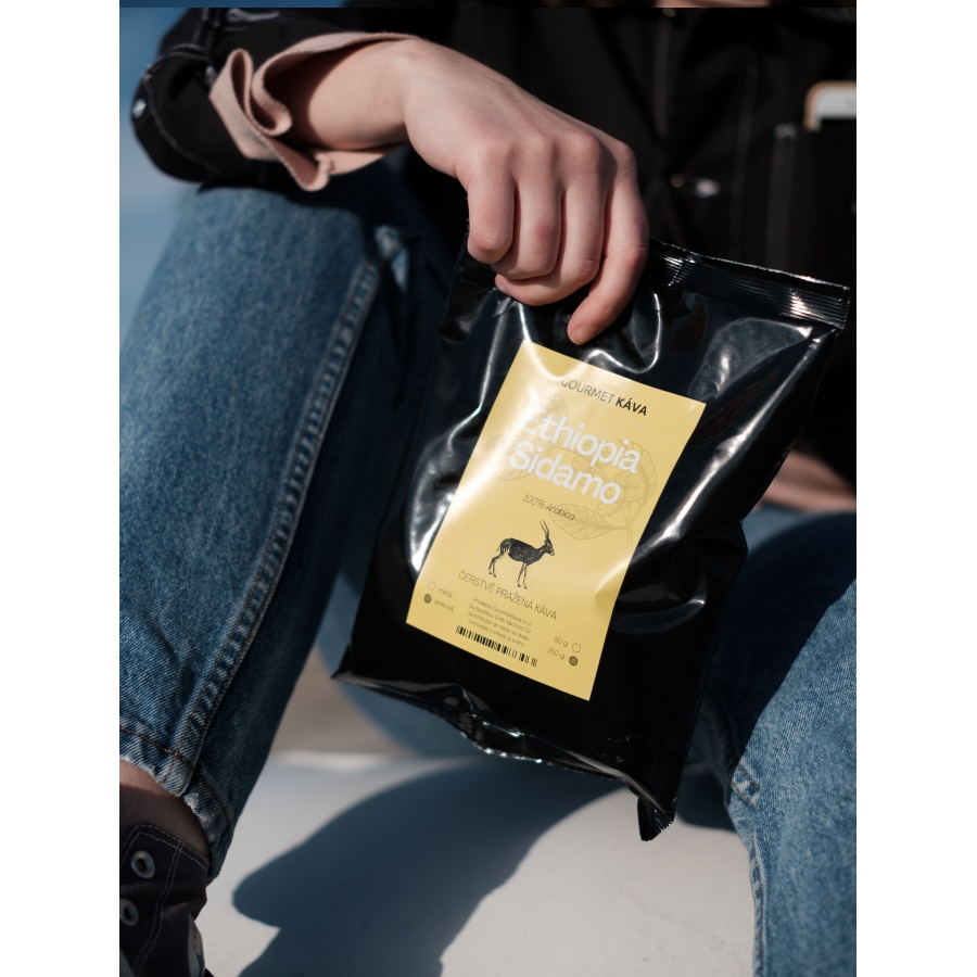 Etiopie Sidamo, zrnková káva arabica