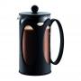 The luxurious velvety black plastic Bodum Kenya French press with a capacity of 350 ml for the preparation of delicious fresh coffee. 