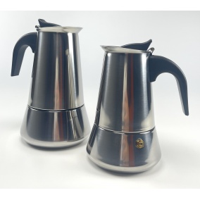 Moka pot Kaffia 6 cups stainless steel - WITHOUT PACKAGING - DISCOUNT 2