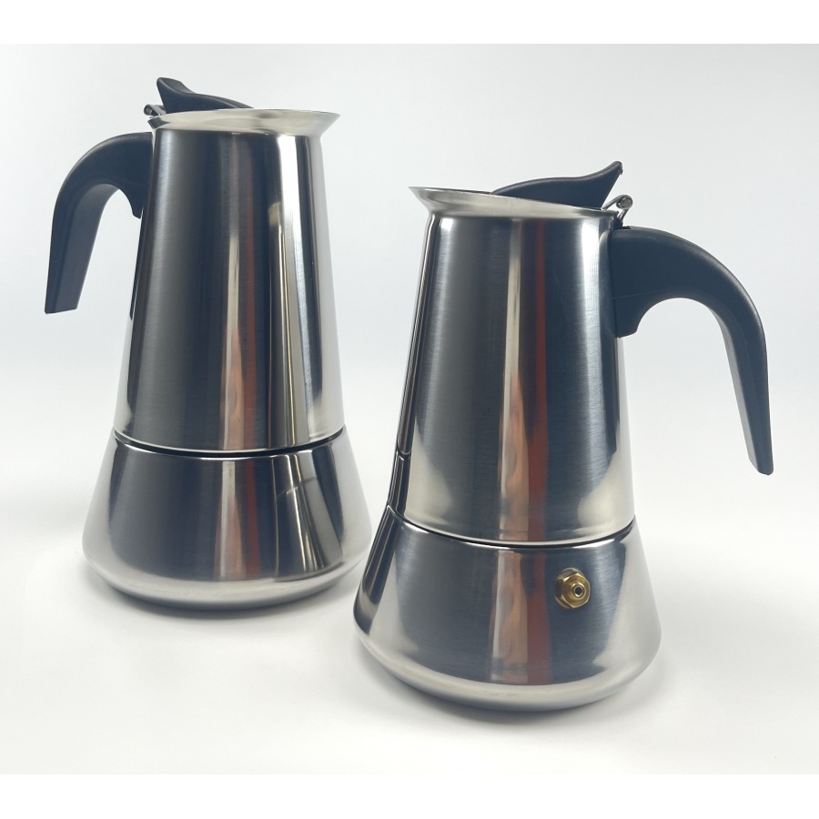 Moka pot Kaffia 6 cups stainless steel - WITHOUT PACKAGING - DISCOUNT