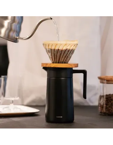 Hario 600 ml thermo jug with ceramic surface - BLACK