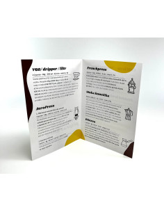 A5 brochure: Overview of coffee preparation 2