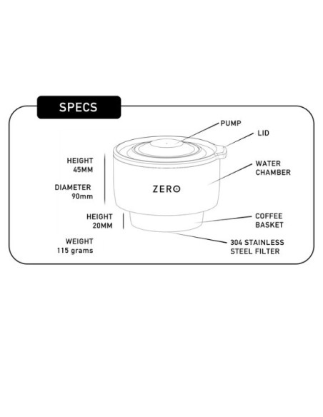 Trinity Zero cestovní kávovar – černý