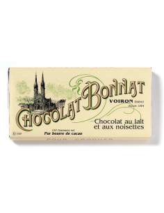 Milk chocolate Bonnat Noisettes 55% with hazelnuts