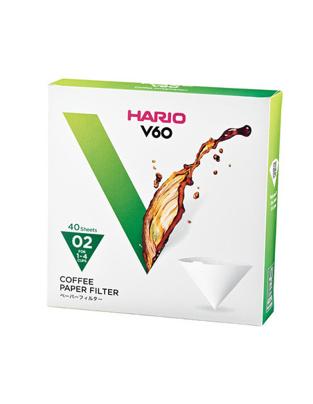 Papírové filtry Hario V60-02 40 ks, bílé (VCF-02-40W)