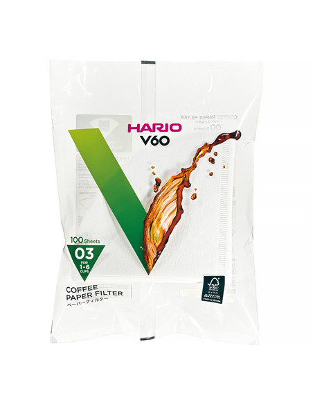 Papírové filtry Hario V60-03 100 ks, bílé (VCF-03-100W)