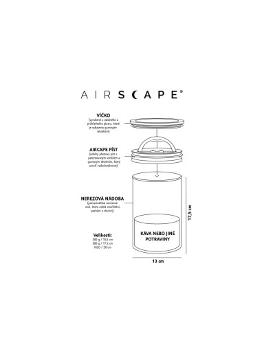 Airscape coffee jar 500g - Charcoal