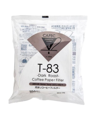 Cafec Dark Roast paper filters size. 02, 100 pcs (DC4-100W)