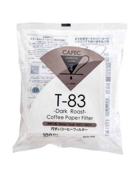 Cafec Dark Roast paper filters size. 02, 100 pcs (DC4-100W)