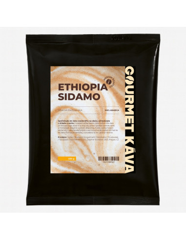 Etiopie Sidamo, STŘEDNĚ PRAŽENÁ, zrnková káva arabica