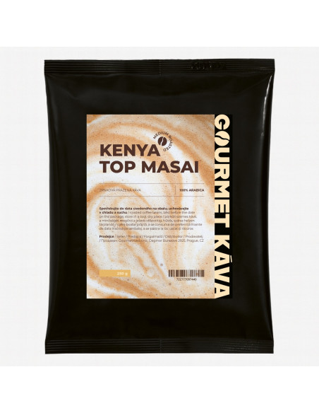 Keňa: Top Masai, zrnková káva arabica, STŘEDNĚ PRAŽENÁ