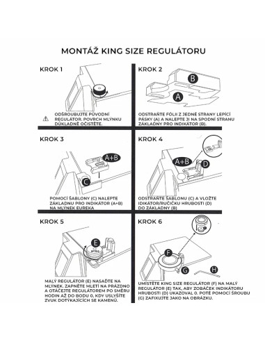 Eureka Mignon King Size regulátor hrubosti mletí