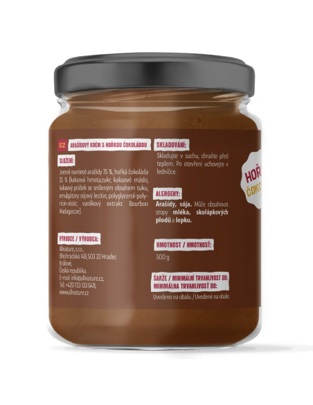 Allnature Arašídové máslo s hořkou čokoládou 500 g