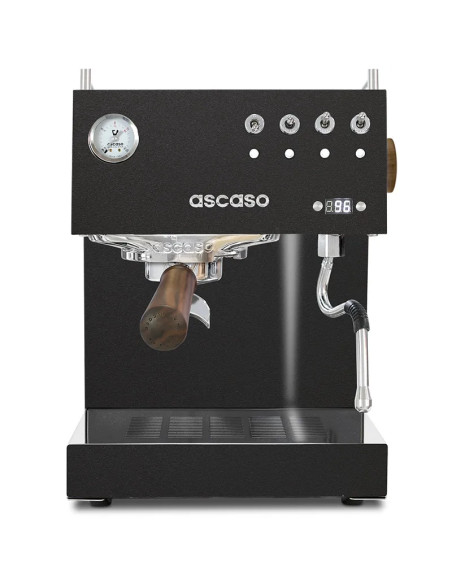 Ascaso Steel UNO PID Espresso Machine, Black with Wooden Accents
