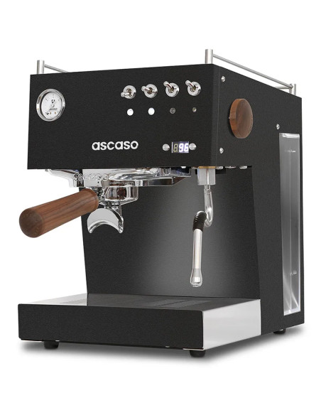 Espresso kávovar Ascaso Steel UNO PID černý s dřevěnými prvky