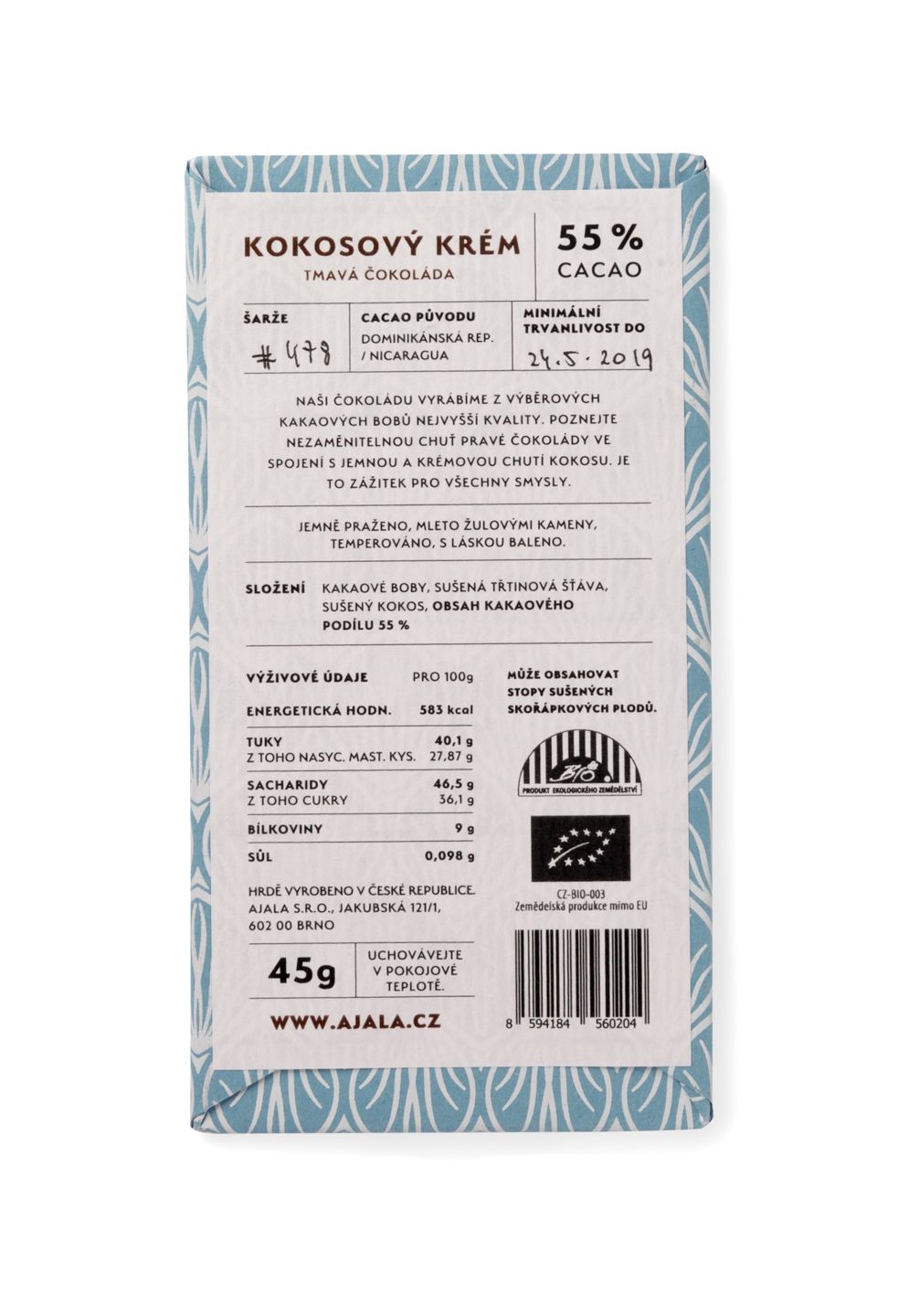 Čokoláda Ajala Coco kréma 55 % - Obrázek 3