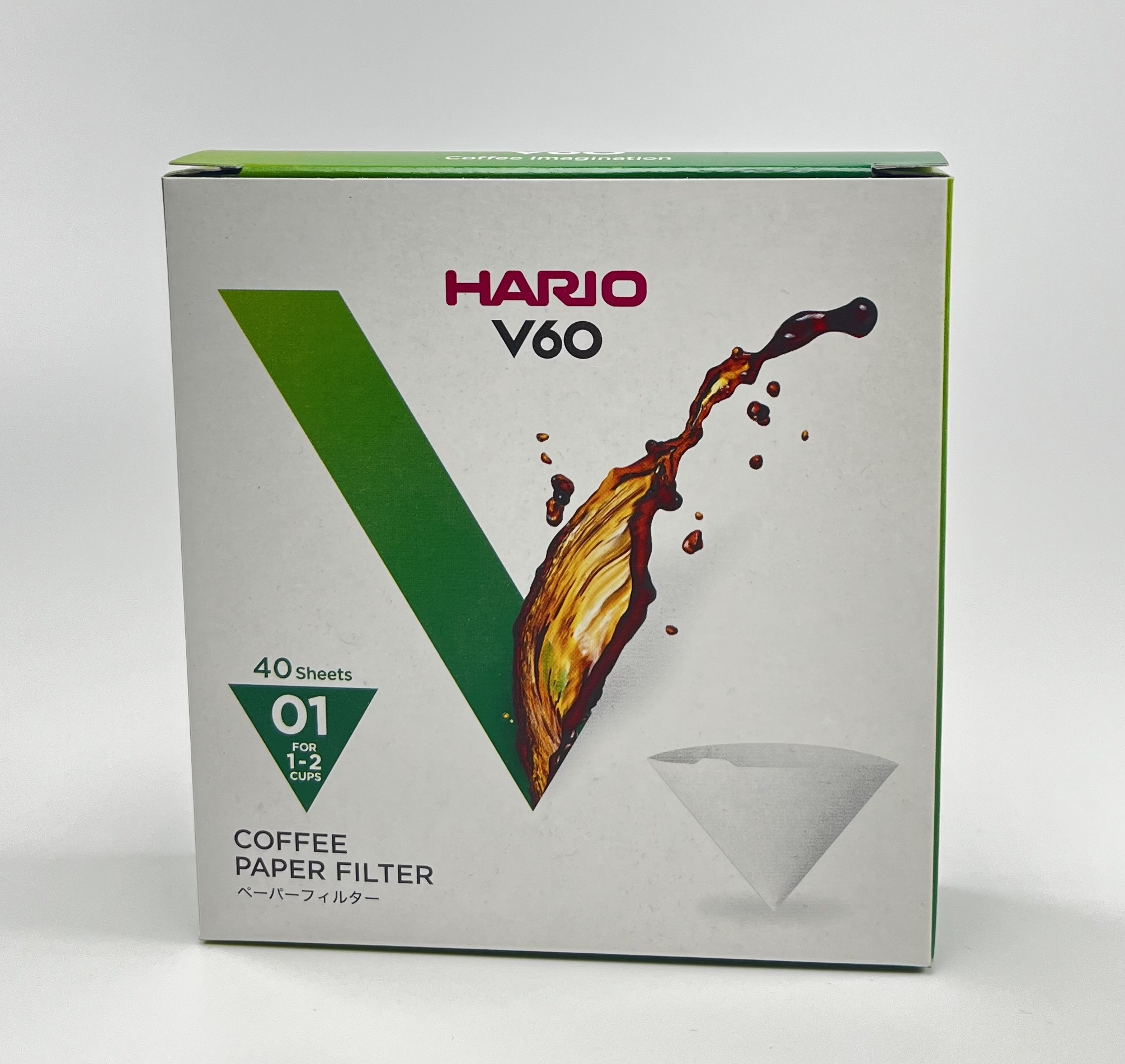 Papírové filtry Hario V60-01 40 ks, bílé (VCF-01-40W) - Obrázek 3