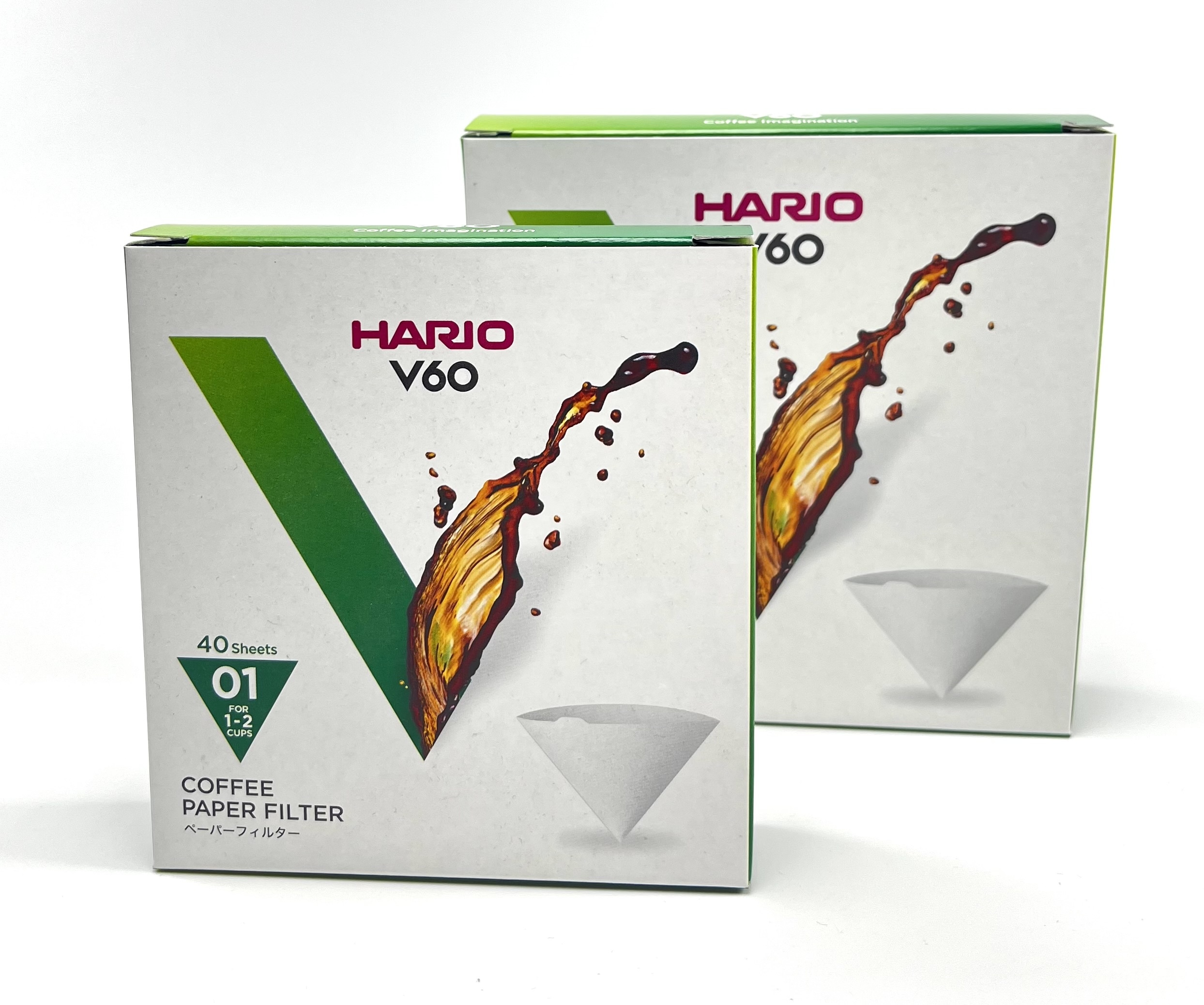 Papírové filtry Hario V60-01 40 ks, bílé (VCF-01-40W) - Obrázek 4