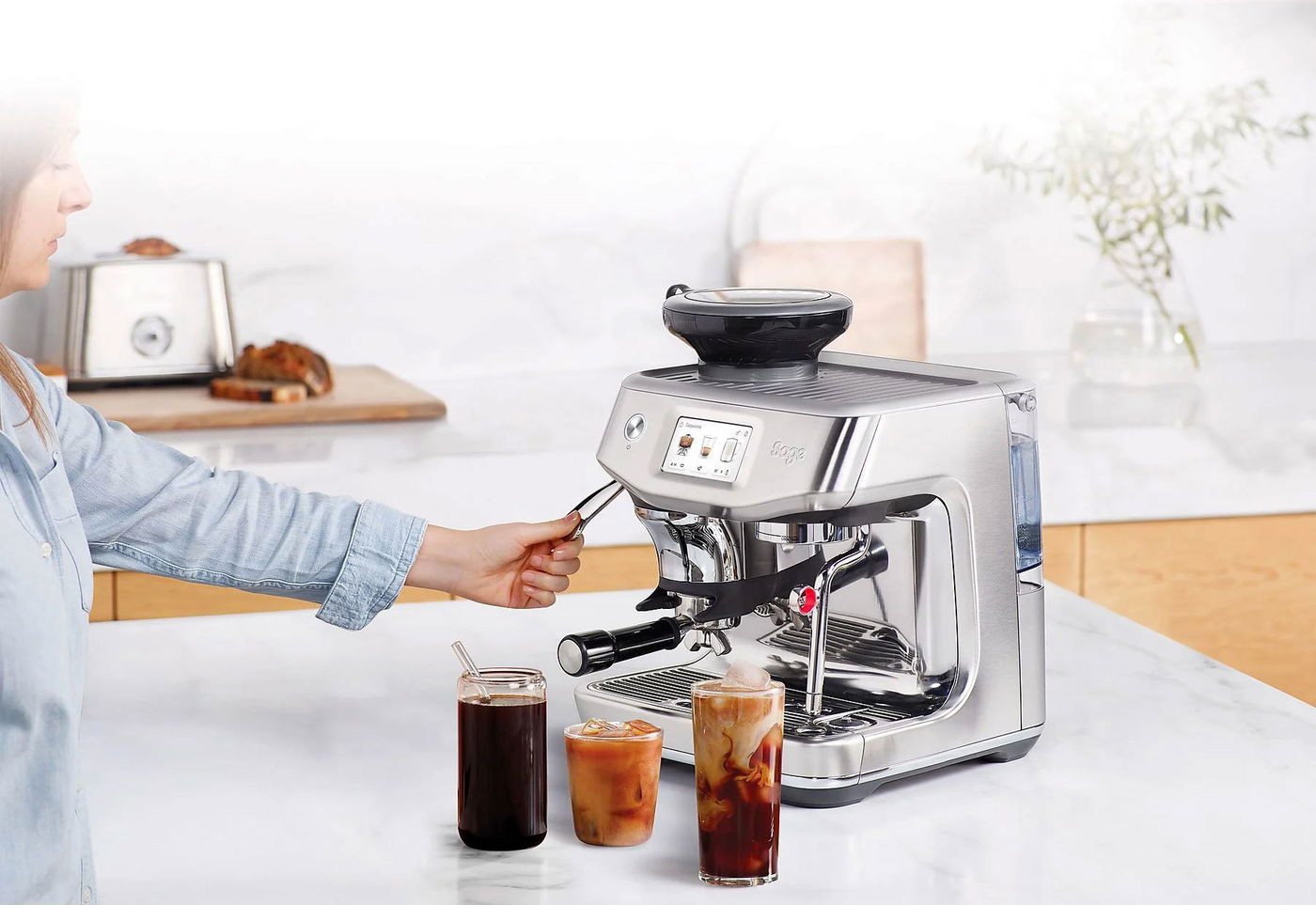 Pakový kávovar SAGE SES882BSS stříbrný