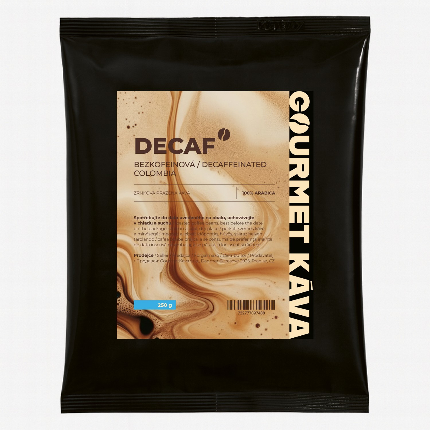 Káva bezkofeinová Kolumbie, zrnková arabica DECAF