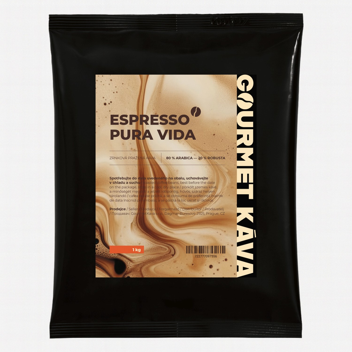 Espresso směs Pura Vida, zrnková káva